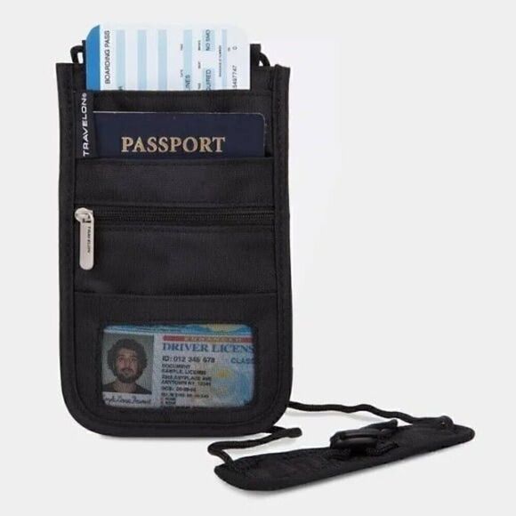 Travelon Passport ID & Boarding Pass Holder bag, wallet purse back - Picture 11 of 12